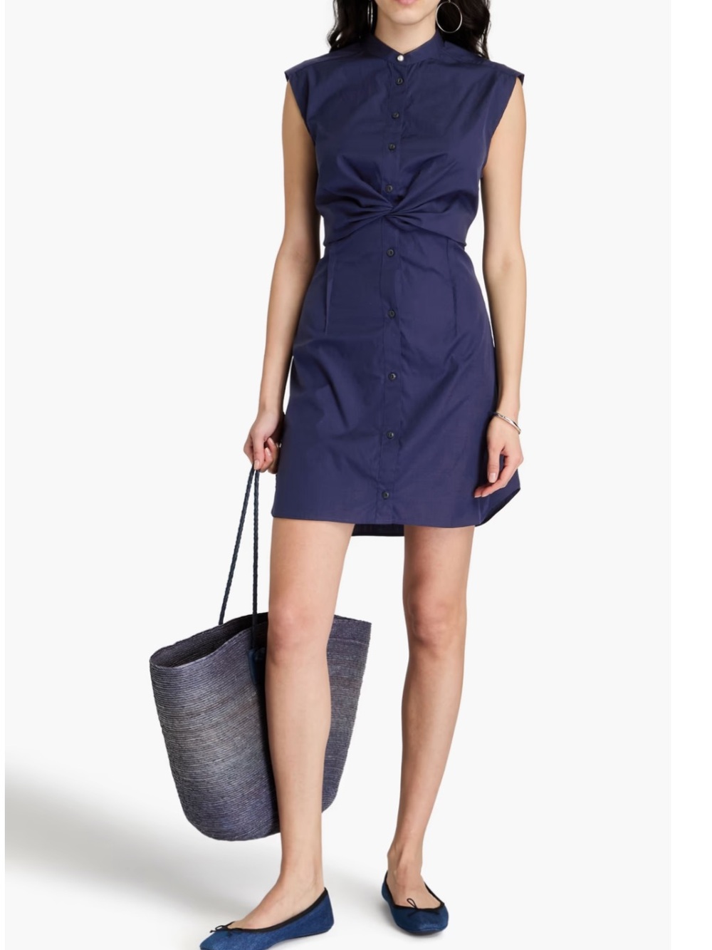 rag & bone Louisa Poplin Dress Navy Size 6